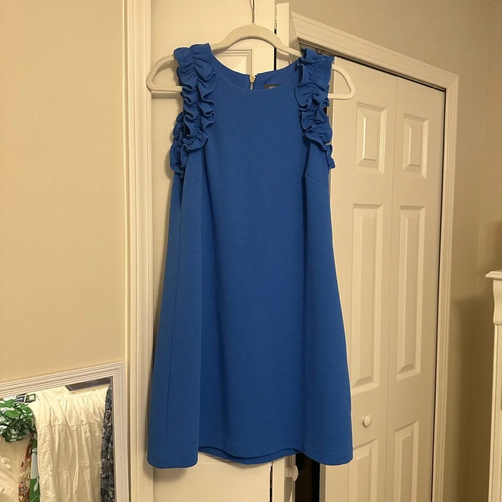 Vince Camuto Blue Ruffle Dress - Picture 1 of 8